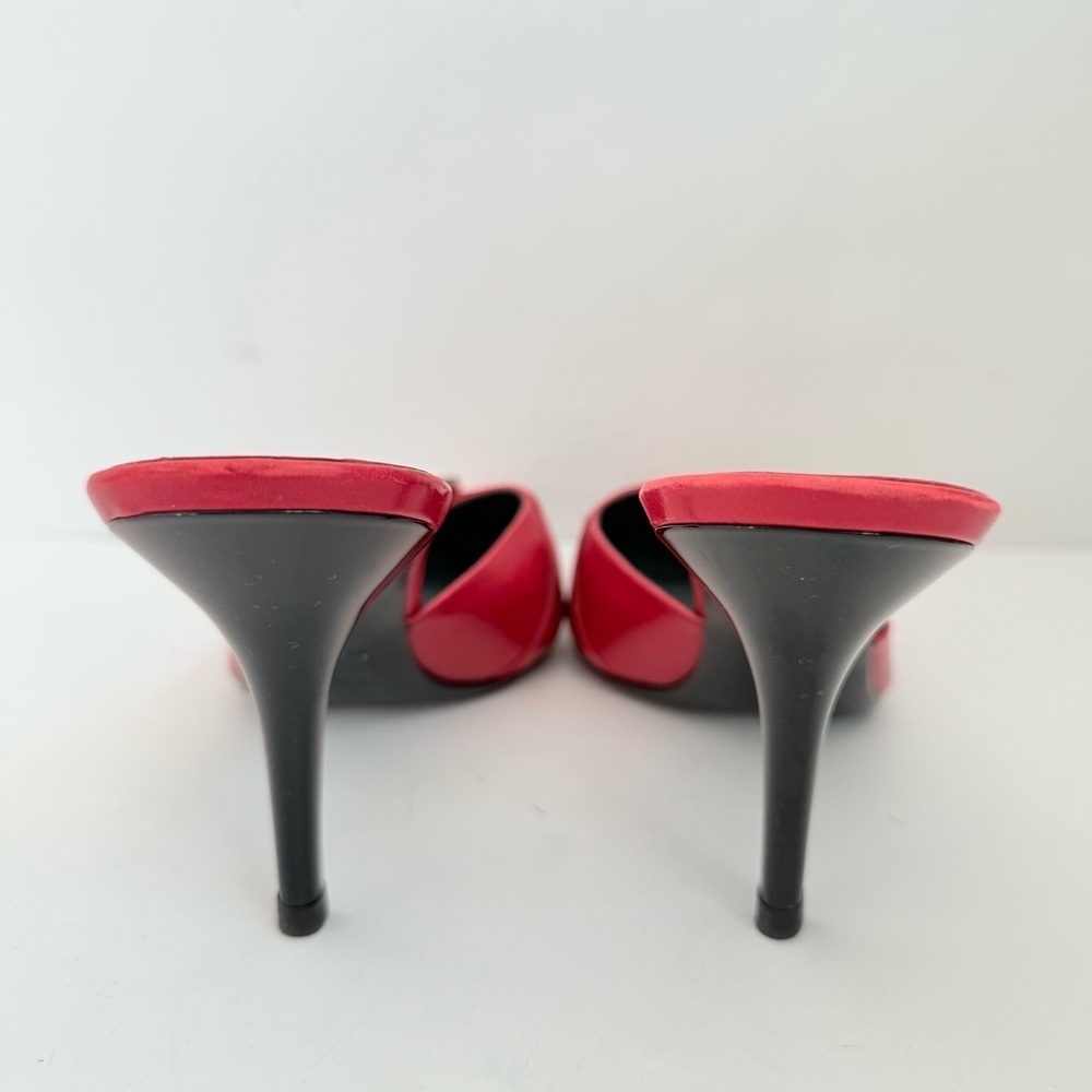 Christian Dior by John Galliano 2000's Red Leather "Dior" Diva Mule Heels EU 40 - Picture 5 of 9